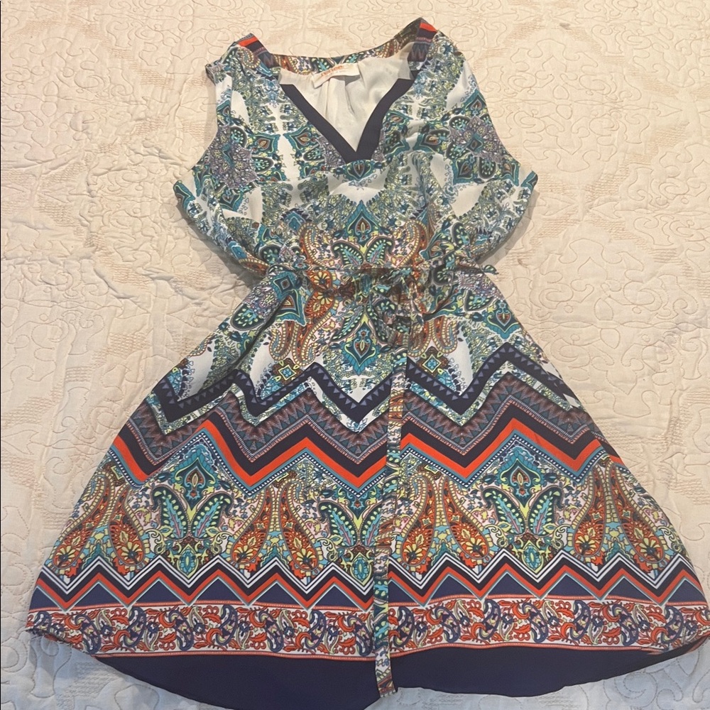 Renee C. Multicolor Paisley Midi Dress